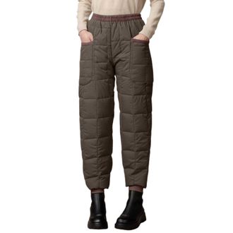 Generic Womens Thermal Winter Trousers - Down Filled Ski Pants with Elastic Waist and Pockets, Baggy Sarouel Design for Outdoor Activities Coffee