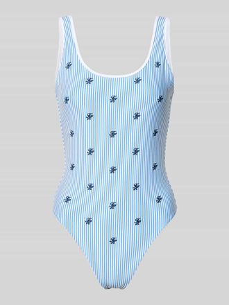 Tommy Hilfiger Badeanzug mit Logo-Stitching in Blau, Gr&ouml;&szlig;e XL