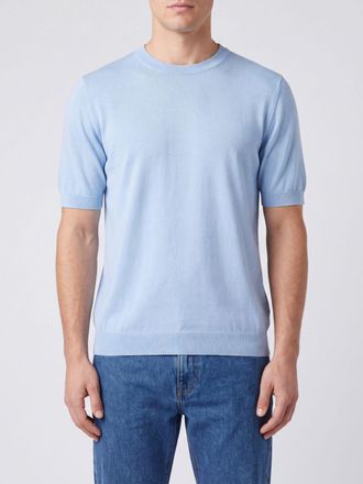 Ballantyne Short-Sleeved Cotton Crew-Neck T-Shirt with Ribbed Trims