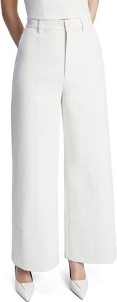 Bardot Marlowe Faux Leather Wide Leg Pants in Orchid White at Nordstrom, Size 4