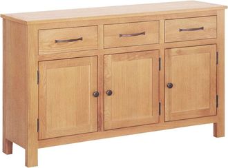 vidaXL Vitrina Marr&oacute;n 112 X 33.5 X 70 Cm Madera De Roble S&oacute;lida Vidaxl