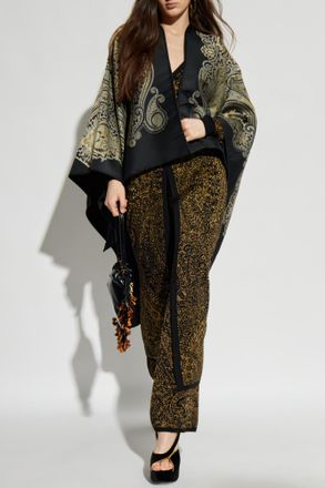 Etro Cape With Lurex Thread, Womens, Black