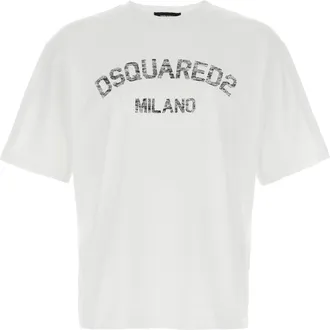 Dsquared2 White Cotton Mens T-Shirt