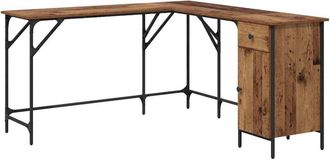 vidaXL Desk Old Wood 141 x 141 x 75 cm Engineered Wood vidaXL