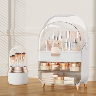 OEM Organizador De Encimera Con Cajones Y Tapa, Soporte Integrado Para Cepillos, Regalo Ideal Para Mujeres/madres, Para El Ba&ntilde;o