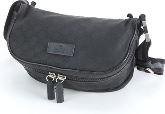 Gucci Black Nylon Leather Messenger Bag Shoulder Bag (Pre-Owned)