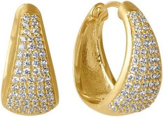 Dean Davidson Margaux Pav&eacute; Hoop Earrings in White Topaz/Gold at Nordstrom