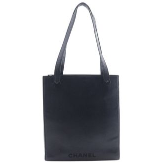 Chanel Black Grained Calfskin Tote Bag (Pre-Owned)
