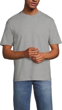 Lands End Short Sleeve Super-T Crew Relaxed Fit Tee in Gray Heather at Nordstrom, Size Xx-Large