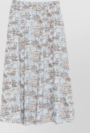 Staud printed a-line skirt
