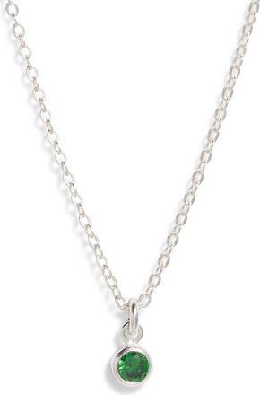 Set & Stones Birthstone Charm Pendant Necklace in Silver /May at Nordstrom