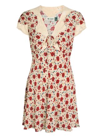 Rixo Lacie floral-print mini dress - Neutrals
