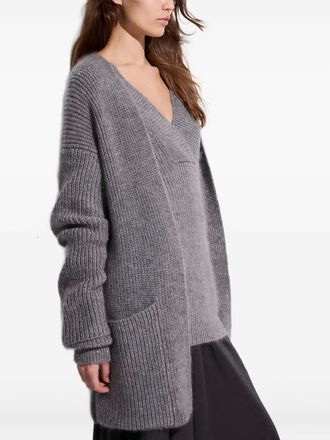 Malo v-neck pocket cardigan - women - Virgin Wool/Mohair/Silk - S - Grey