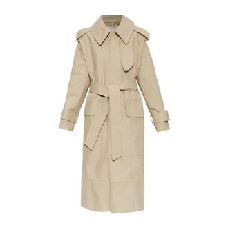 Victoria Beckham Jassen, Dames, Beige, S, Katoen, Philippa Trenchcoat