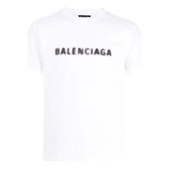 Balenciaga Blurred Logo T-Shirt White Black 661705TKVD59040