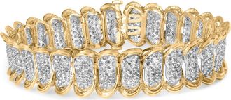House of Brilliance 10K Yellow Gold 4.00 Cttw Pave Diamond Classic Link Bracelet at Nordstrom