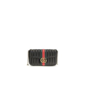 Gucci Marmont Matelass&eacute; Schoudertas - Dames - Tassen - Zwart - Maat: ONE Size Leer