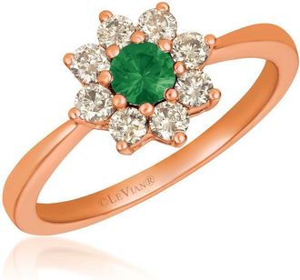 Le Vian Ladies Costa Smeralda Emeralds Rings set in 14K Strawberry Gold