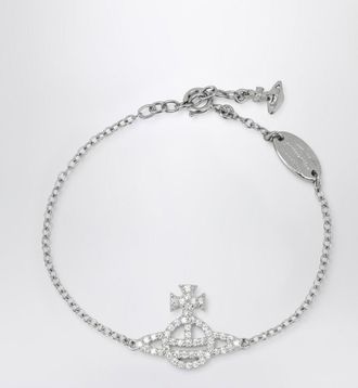 Vivienne Westwood Platinum Orb logo bracelet with crystals