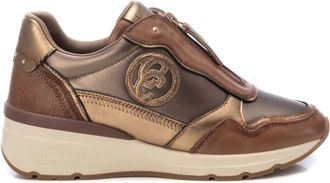 Xti Womens Leather Sneakers In Taupe