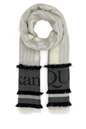 Alexander McQueen Ivory wool blend foulard
