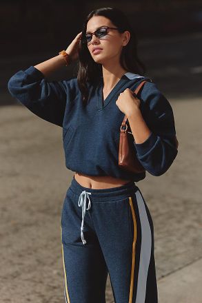 Sundry Placket Hooded Sweatshirt