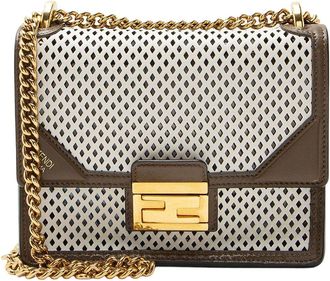 Fendi Fendi Perforated Leather Kan U Small Shoulder Bag (Authentic Pre-Loved)