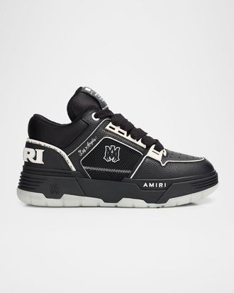 Amiri Mens MA-1 Leather & Mesh Sneakers