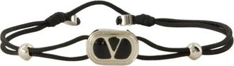 Valentino Garavani Ovalette Armband - Heren - Armbanden - Zwart - ONE Size - Katoen - Accessoires