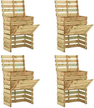 vidaXL Vidaxl - Compostadores De L&aacute;minas 4 Uds Madera De Pino 80x50x100 Cm