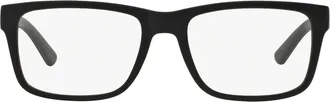 A|X Armani Exchange 53mm Rectangular Optical Glasses in Matte Black at Nordstrom