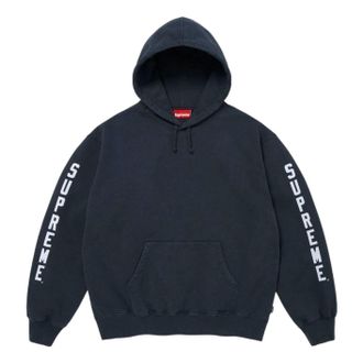 SUPREME FW26 Washed Logo Hooded Sweatshirt Navy FW26SW40-NVY