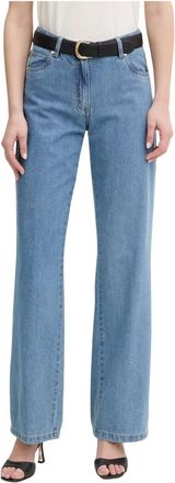 Silvian Heach Straight Fit High-Waist Jeans - Dames - Regular Fit Jeans - Blauw - W28 - Katoen - Jeans