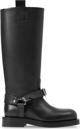 Burberry Saddle knee-high leather boots - women - Calf Leather/Polyester/Cotton/Calf Leather/Polyester/Polyurethane/Calf Leather/Thermoplastic Po