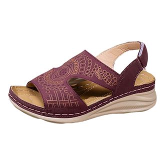 Generic Womens Low Wedge Sandals Soft Breathable Insole And Non Slip Rubber Outsole Open Toe Sandal Elastic Ankle Strap Summer Sandals For Women 2026 Trendy (