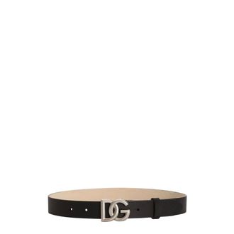 Dolce & Gabbana Accessoires, Heren, Zwart, L, Leer, Cintura Logata
