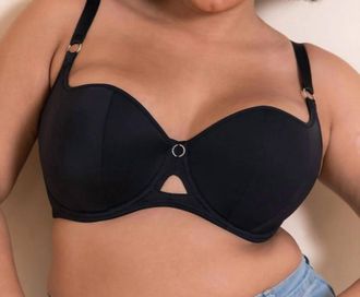 Curvy Kate Boost Me Up Padded Balcony Bra In Black