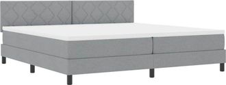 vidaXL Vidaxl - Cama Box Spring Con Colch&oacute;n Gris Claro 200 X 200 Cm Tela