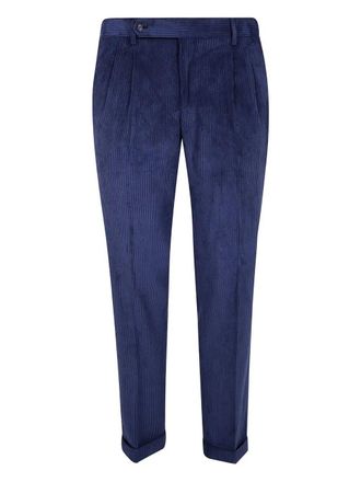 Barba Firenze Velvet Stripes Double Pences Chino Trousers
