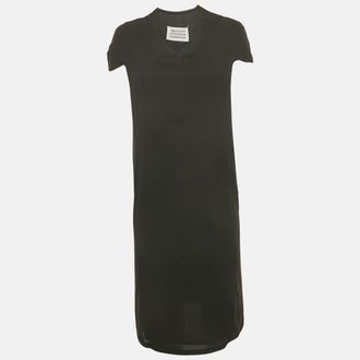 Maison Margiela Maison Martin Margiela Black Crepe V-Neck Short Dress