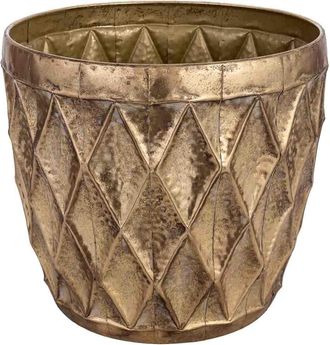 Wanderlust Deco Macetero De Metal Dorado 39x39x34 Cm