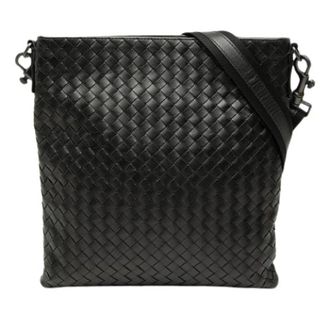 Bottega Veneta Pre-owned Woven Nappa Crossbody Bag - Dames - Pre-owned - Zwart - Maat: ONE Size Leer