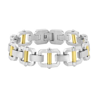 Robert Alton Stainless Steel with Yellow Finish Bracelet