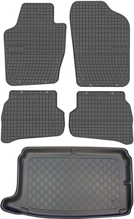 OEM Juego De Alfombrillas De Goma Para Coche Y Maletero Para Volkswagen Polo V 6r Hatchback (05.2009-09.2017)