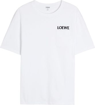 Loewe Logo-embroidered Stretch-cotton T-shirt - White - XL