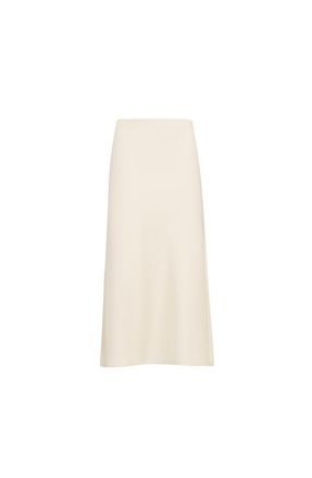 Brunello Cucinelli Satin cady fluid pencil skirt in Beige Silk at Nordstrom, Size 44 It