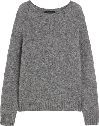 Max Mara Basic Loose-Fit Jersey - Dames - Ronde hals truien - Grijs - S - Katoen - Truien & Vesten