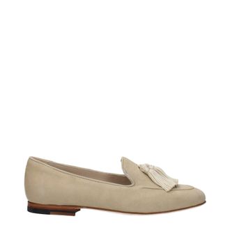 Eleventy Elf Frauens Mokassins Wildleder Beige