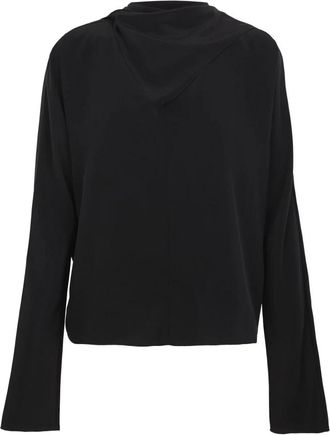 Cortana Spreek- zwarte zijden blouse- - Dames - Blouses - Zwart - L - Overhemden