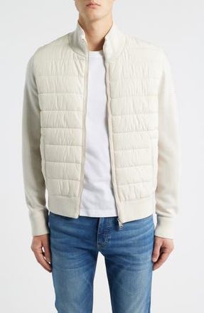 BOSS H-Hernesto Mixed Media Jacket in Open White at Nordstrom Rack, Size X-Large